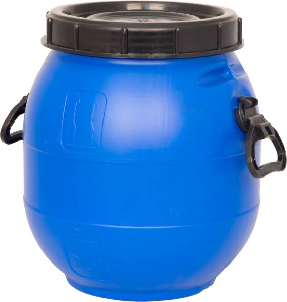 Бочка (бидон) пластиковая с крышкой и ручками, 30 л, синий [БПЗ 30]