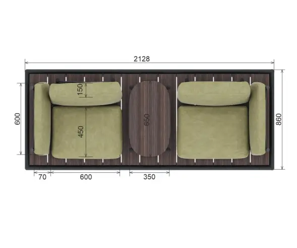 Диван «Лаундж пад» (1/2/2/2/пр)