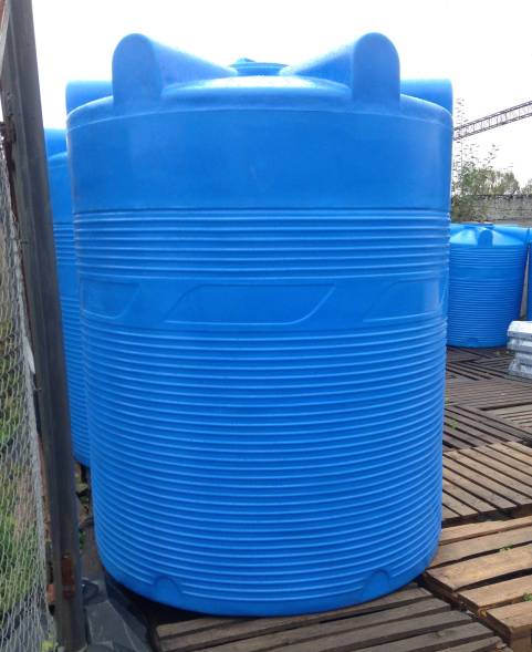 Емкость (резервуар) пластиковая вертикальная с крышкой, 6000 л, синий [TV6000S13]