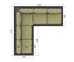 Диван угловой «Лаундж пад» (2/5/6/0/0)