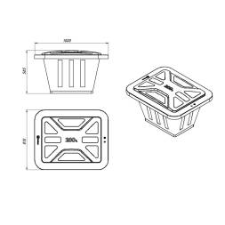 Ванна пластиковая пищевая с крышкой К, 200 л, HDPE, синий [121207.0200.601.002]
