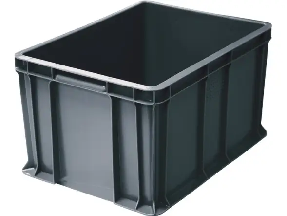 Ящик пластиковый сплошной, 400×300×230 мм, 21.6 л, чёрный [703.03.02]