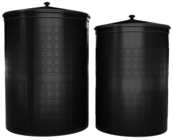 Бочка пластиковая садовая для дождевой воды и полива, 300л, черный [341]