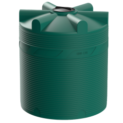 Емкость (резервуар) пластиковая вертикальная с крышкой, 5000 л, зеленый [TV5000S2]
