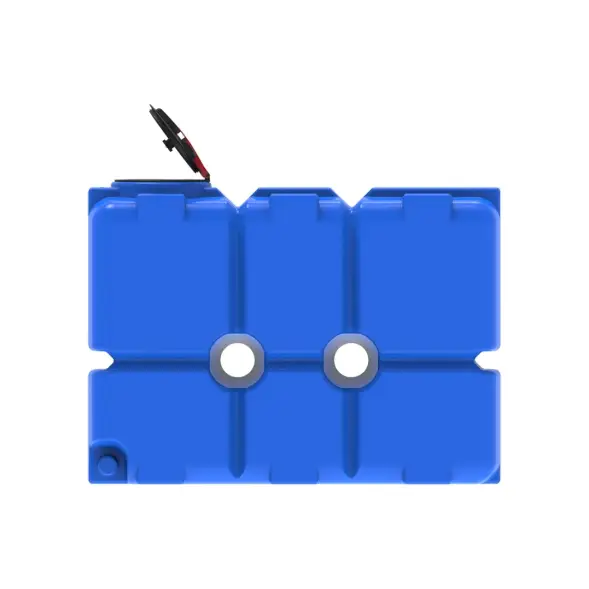 Емкость ST 2000л с патрубками 100мм под плотность до 1.5 г/см3 с откидной крышкой синяя