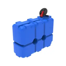 Емкость ST 2000л с патрубками 100мм под плотность до 1.5 г/см3 с откидной крышкой синяя