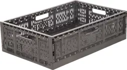 Ящик пластиковый перфорированный, 600x400x170 мм, 40.8 л, серый [F6417]