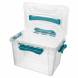 Ящик для хранения универсальный с замками и ручкой Grand Box, 6,65л, голубой