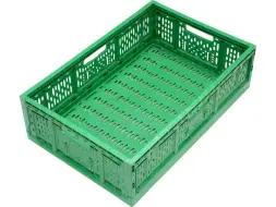 Ящик пластиковый перфорированный, 600x400x170 мм, 40.8 л, зеленый [F6417]