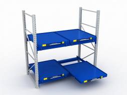 Стеллаж с выкатными платформами ДВК S-HEAVY 500 (2 яруса хранения)