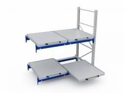 Стеллаж с выкатными платформами ДВК S-HEAVY 500 (2 яруса хранения)