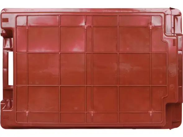 Ящик пластиковый перфорированный, 600x400x200 мм, 48 л, красный [102-1]