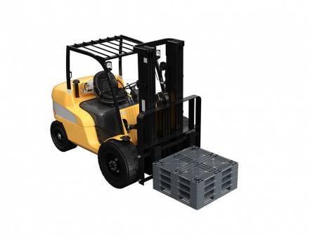 Паллет (поддон) пластиковый перфорированный на 3-х полозьях, 1050х1050х120 мм, серый [02.111.91]