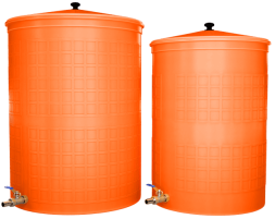 Бочка пластиковая садовая с краном 3/4&quot; из латуни для дождевой воды и полива, 300л, терракотовый [353]