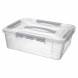 Ящик для хранения универсальный с замками и ручкой Grand box,10л, светло-серый