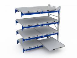 Стеллаж с выкатными платформами ДВК S-HEAVY 500 (4 яруса хранения)