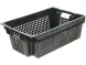 Ящик пластиковый перфорированный, 600x400x200 мм, 48 л, черный [102-1]