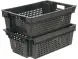 Ящик пластиковый перфорированный, 600x400x200 мм, 48 л, черный [102-1]