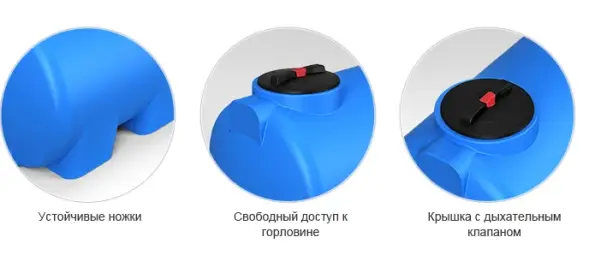 Емкость H 3000л под плотность до 1.2 г/см3 синяя