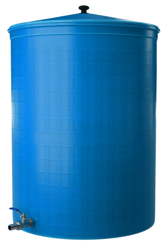 Бочка пластиковая садовая с краном 3/4&quot; из латуни для дождевой воды и полива, 300л, голубой [363]