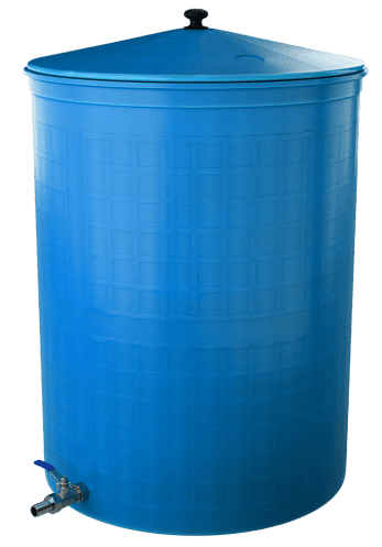 Бочка пластиковая садовая с краном 3/4&quot; из латуни для дождевой воды и полива, 300л, голубой [363]