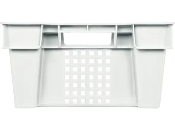 Ящик пластиковый морозостойкий перфорированный, 600x400x200 мм, 48 л, белый [102-1]