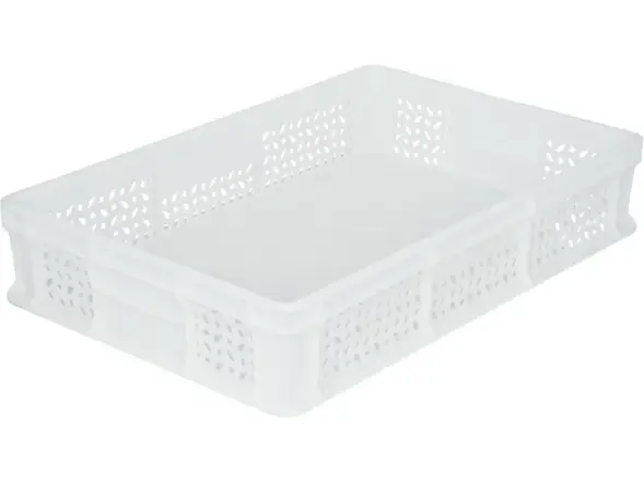 Ящик пластиковый перфорированный, 600×400×120 мм, 22 л, синий [704.01.02]