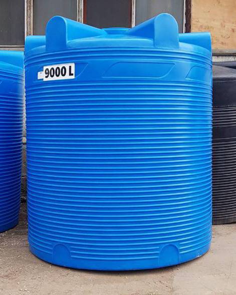 Емкость (резервуар) пластиковая вертикальная с крышкой, 9000 л, черный [TV9000S1]