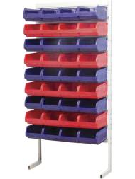 Стойка (стеллаж) односторонняя для хранения мелких предметов, 1000х400х2000 мм, 36 ящиков (5003), синий [7012-5003]