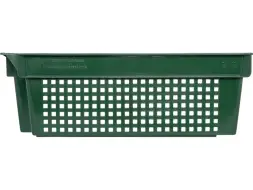 Ящик пластиковый перфорированный, 600x400x200 мм, 48 л, зеленый [102-У]