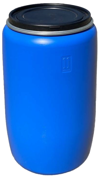 Бочка пластиковая с крышкой и металлическим обручем, 127 л, синий [22010005]
