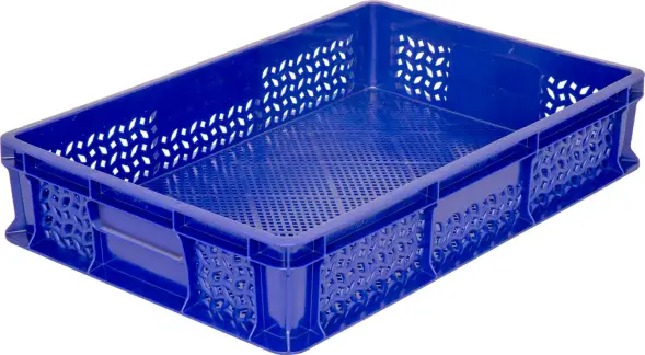 Ящик пластиковый перфорированный, 600×400×120 мм, 22 л, белый [704.01.02 м]