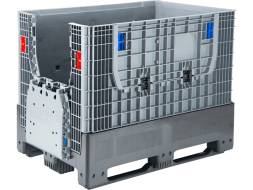 Многофункциональный контейнер разборный сплошной на 3-х полозьях с двумя дверцами DPF-Box 1208S, 1200x800x950 мм [DPF-Box 1208 S-S(3) F2]