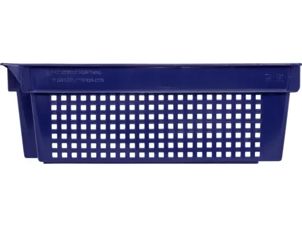 Ящик пластиковый перфорированный, 600x400x200 мм, 48 л, синий [102-У]