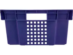 Ящик пластиковый перфорированный, 600x400x200 мм, 48 л, синий [102-У]