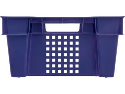 Ящик пластиковый перфорированный, 600x400x200 мм, 48 л, синий [102-У]