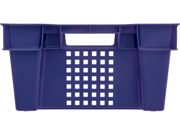 Ящик пластиковый перфорированный, 600x400x200 мм, 48 л, синий [102-У]