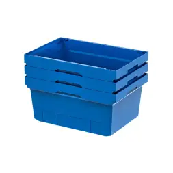 Контейнер пластиковый вкладываемый INSTORE, 600х400х270 мм, синий [KV 6427]