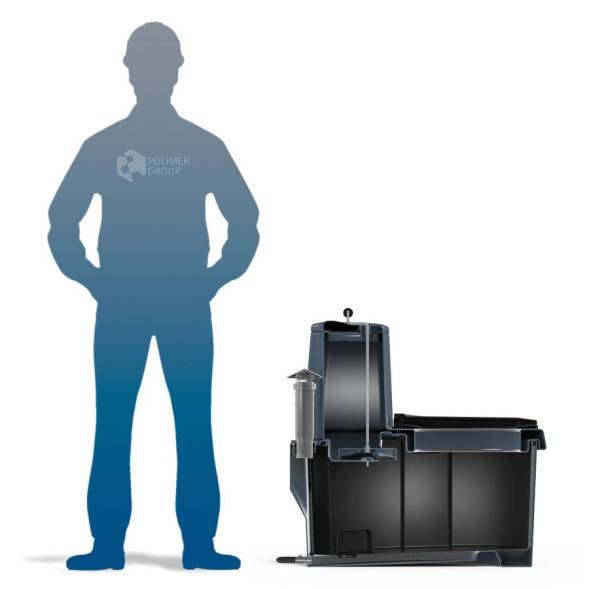 Торфяной биотуалет «РОСА» серого цвета