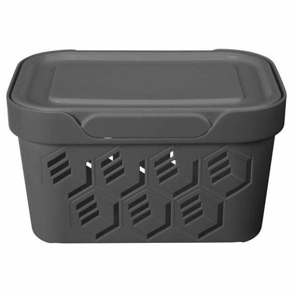 Ящик с крышкой универсальный Deluxe, 1,9л, серый