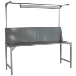 Верстак 2000 со светильником и экраном с консолями [18257]