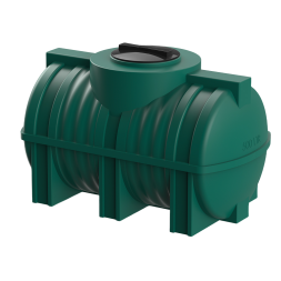 Емкость пластиковая горизонтальная для хранения воды и дизельного топлива, 500 л, зеленый [TG500S2]