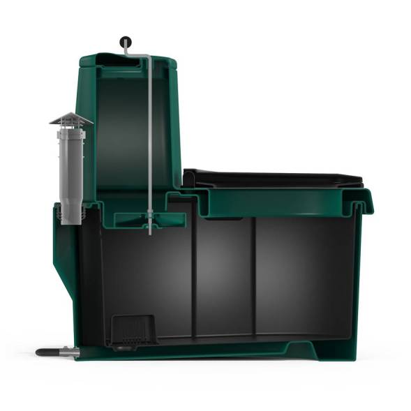 Торфяной биотуалет «РОСА» зеленого цвета