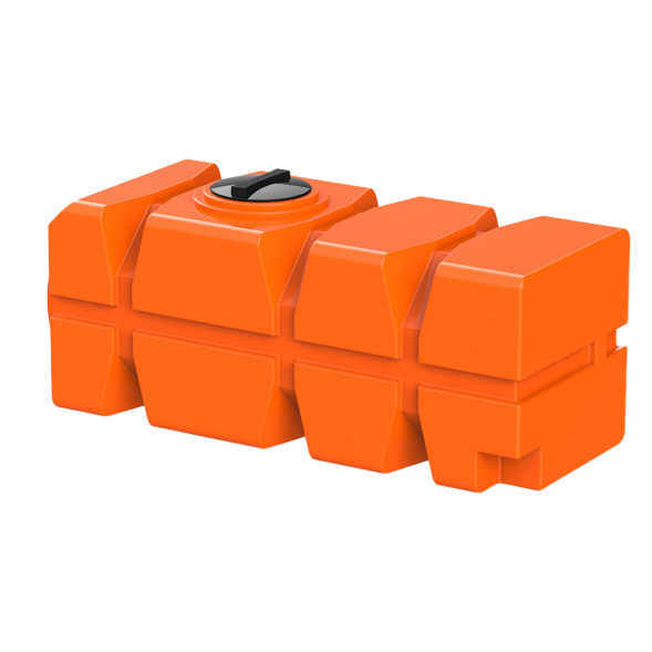 Емкость пластиковая горизонтальная для хранения воды и дизельного топлива с крышкой, 1000 л, оранжевый [TFG21000S1]