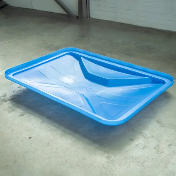 Ванна пластиковая пищевая с крышкой KN, 600 л, 1.2 г/см³, HDPE, синий [121207.0600.601.000]