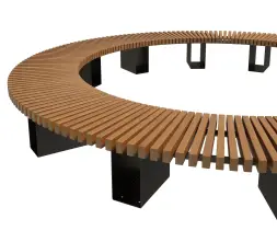 Скамейка стальная круглая «Радиус Раунд» без спинки R 2600 мм (длина 11,0 м) 2/3 круга