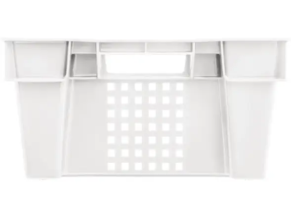 Ящик пластиковый морозостойкий перфорированный, 600x400x200 мм, 48 л, белый [102-У]