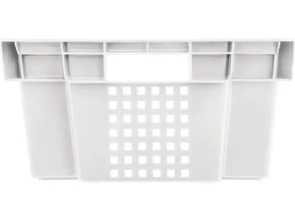 Ящик пластиковый морозостойкий перфорированный, 600x400x200 мм, 48 л, белый [102-У]