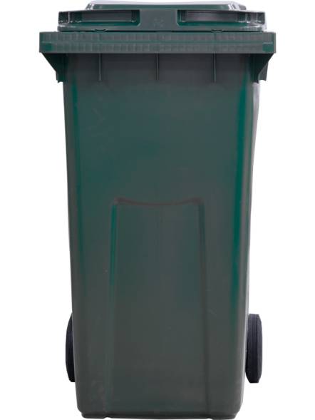 Пластиковый мусорный контейнер на колесах, 360л, зеленый