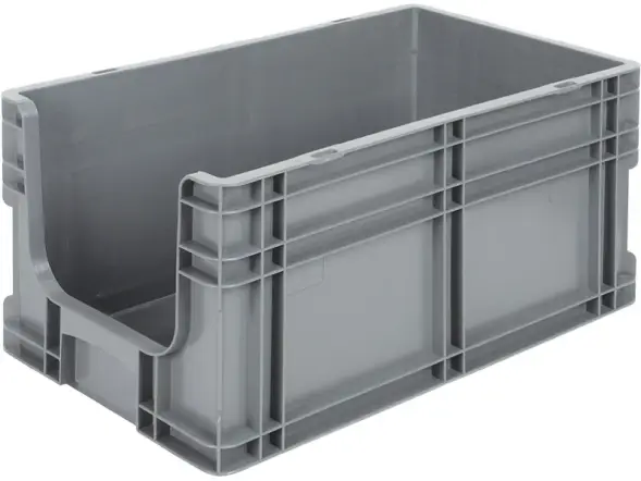 Евроконтейнер пластиковый с вырезом SPK 27 AV, 510х290х235 мм, серый